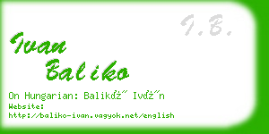 ivan baliko business card